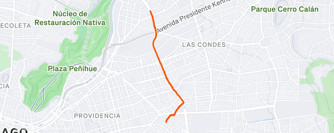 Map of the activity, Evening Run