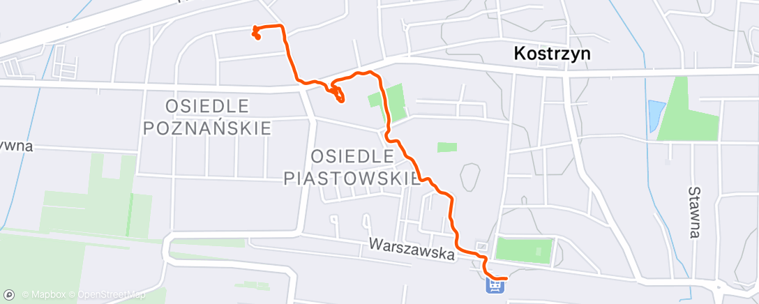Map of the activity, Evening Walk
