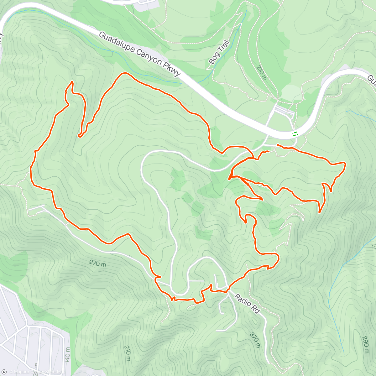 Map of the activity, San Bruno mountain