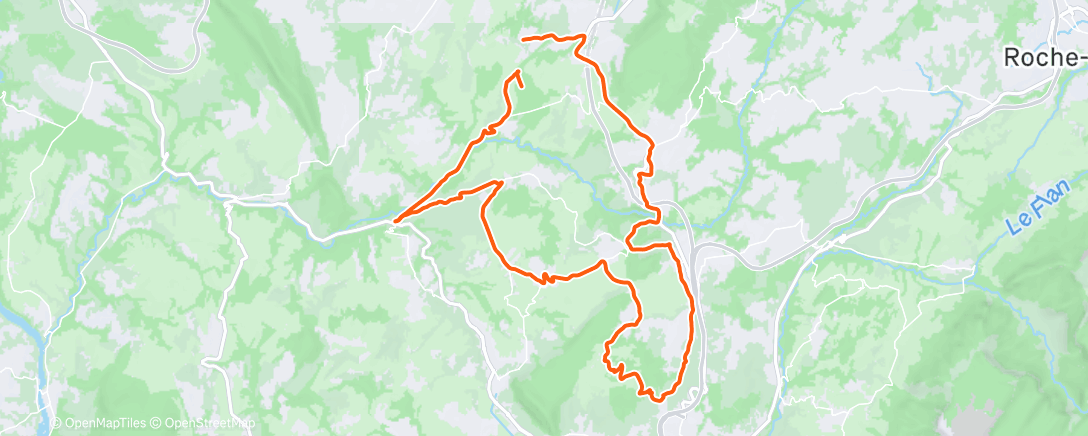 Map of the activity, Sortie vélo le midi dernière sortie de l’année 