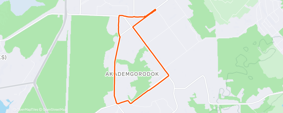 Map of the activity, Afternoon Run