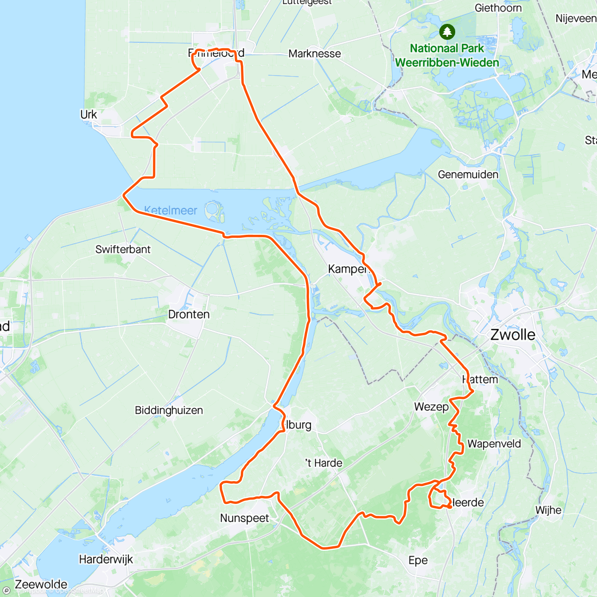 Map of the activity, Rondje Heerde ☀😎🚴‍♂️