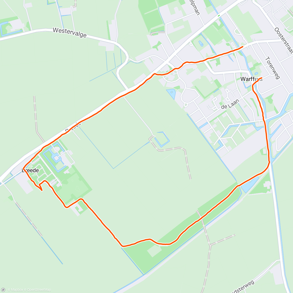 Map of the activity, Ochtend wandeling