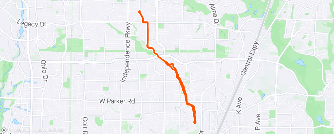 Map of the activity, “Long” ride