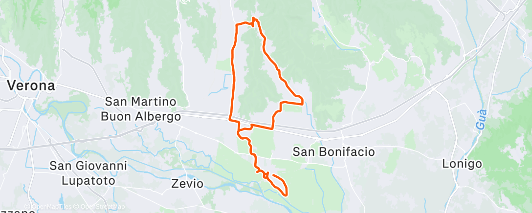 Map of the activity, Pedalata mattutina