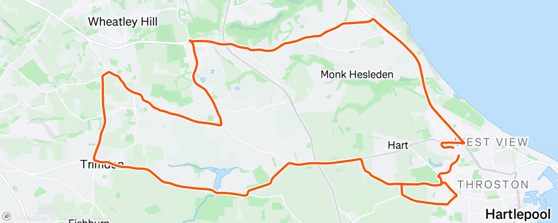 Map of the activity, HSCC Evening Ride