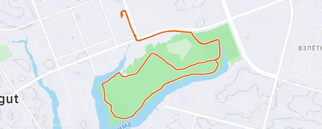 Map of the activity, Afternoon Run