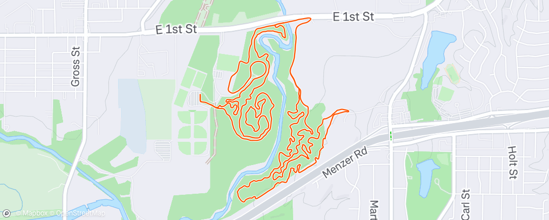 Map of the activity, Lunch Mountain Bike Ride