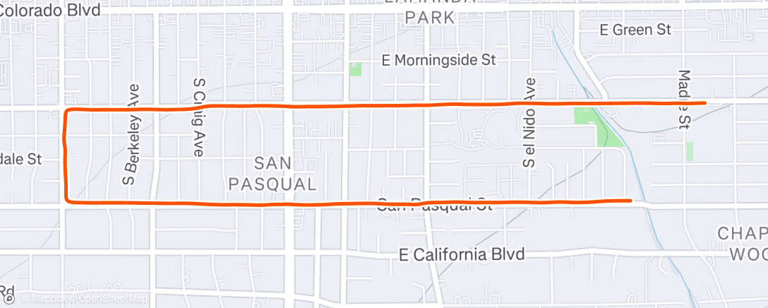 Map of the activity, Morning Run