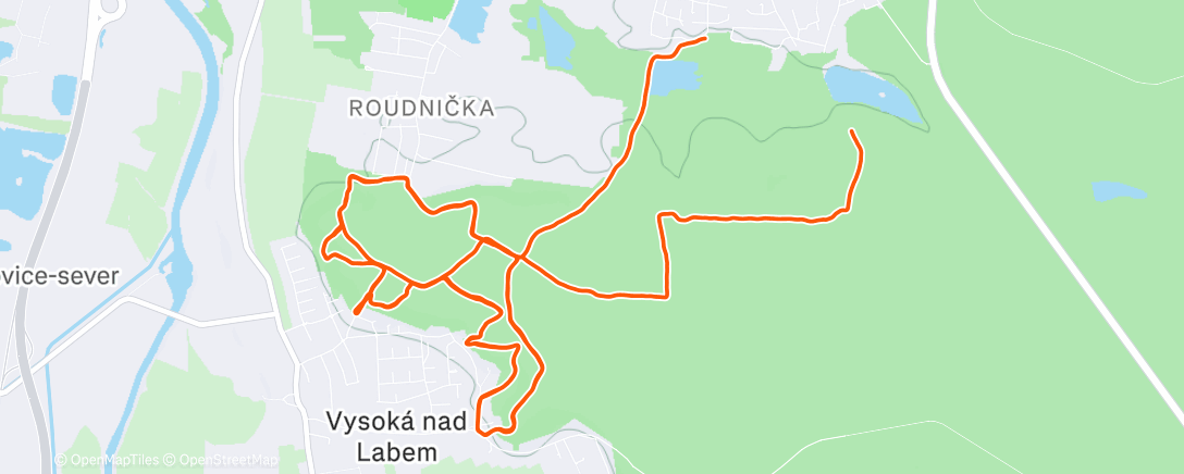 Map of the activity, Tempo at OK99 hilly loop