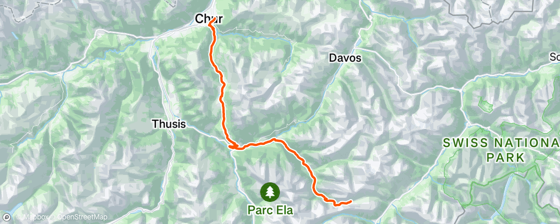 Map of the activity, Chur-Albula-Chur