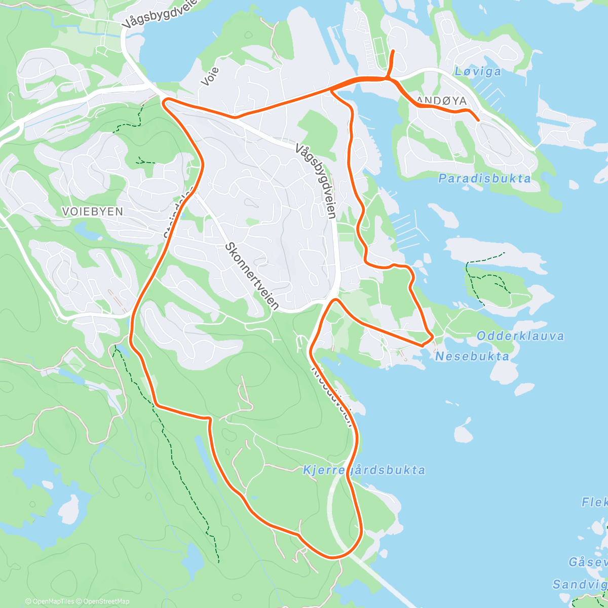 Map of the activity, Morning Run