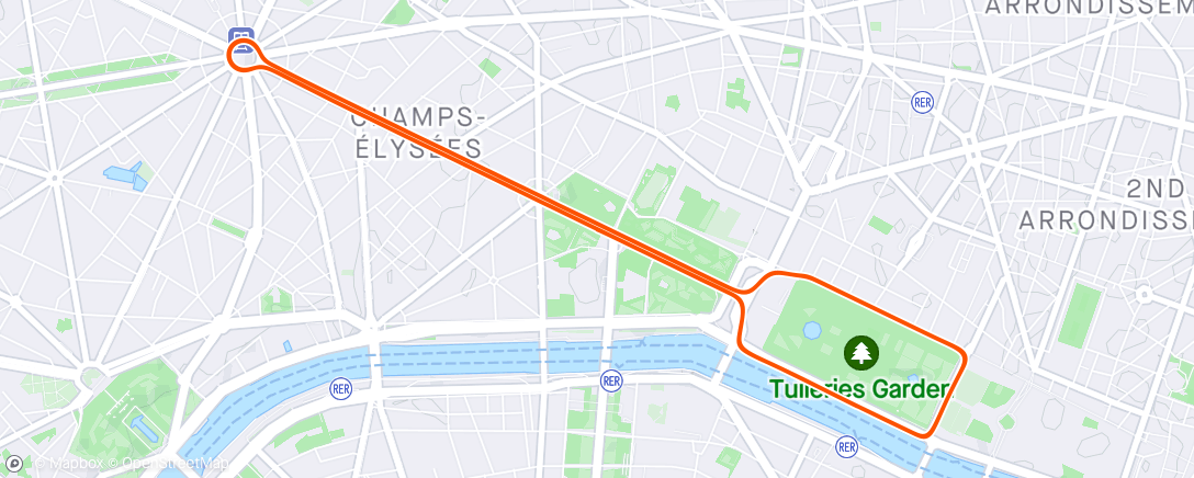 Map of the activity, Zwift - Intervall 3 * (6-4-2 min) in Paris