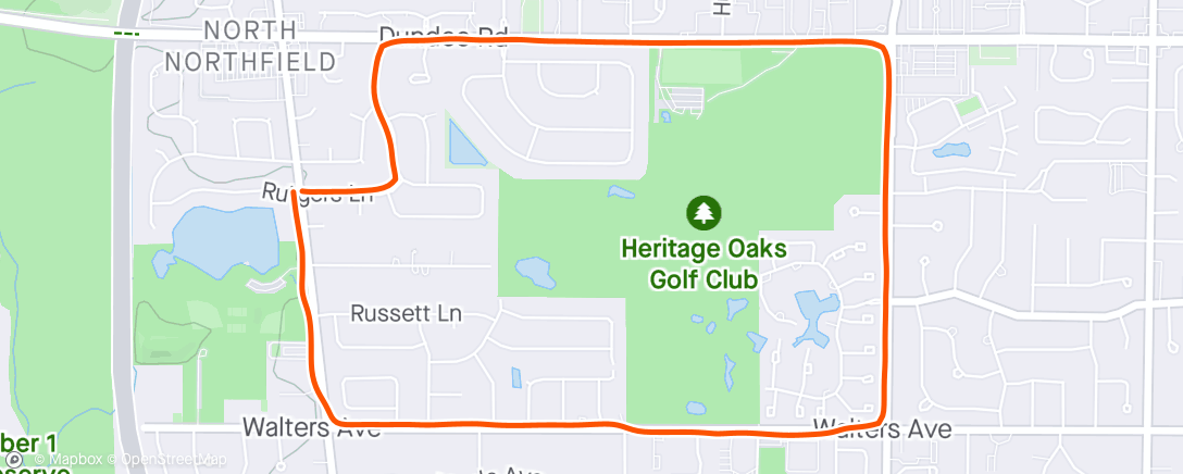 Map of the activity, Afternoon Run