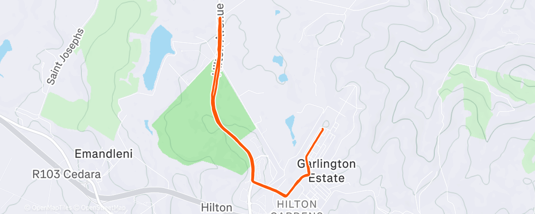 Map of the activity, Christmas Day - let your hair down run