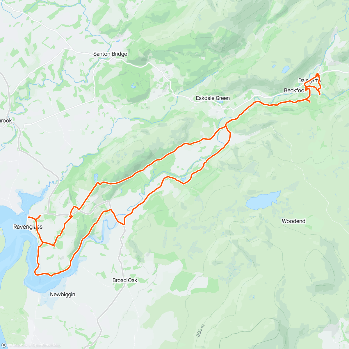 Map of the activity, Eskdale TRail