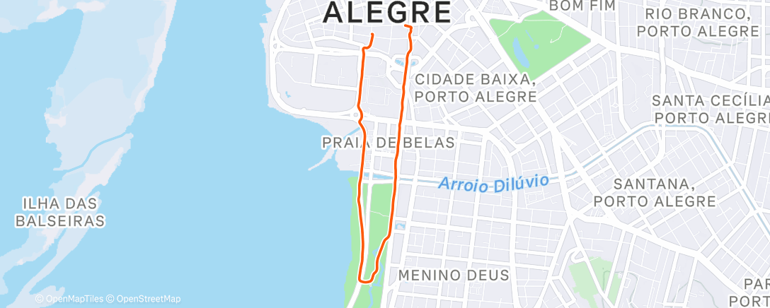 Map of the activity, Corrida da tarde