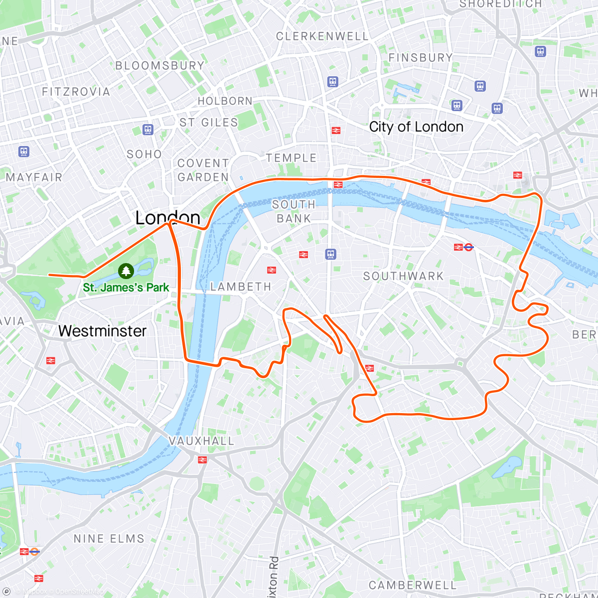 Map of the activity, Zwift - SST (Long) in London