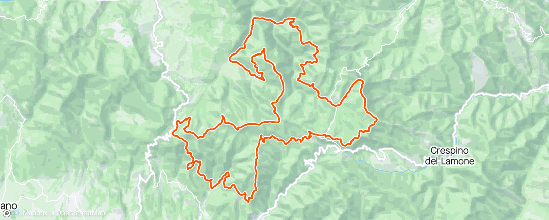 Mapa de la actividad, Ultra Trail Mugello 60