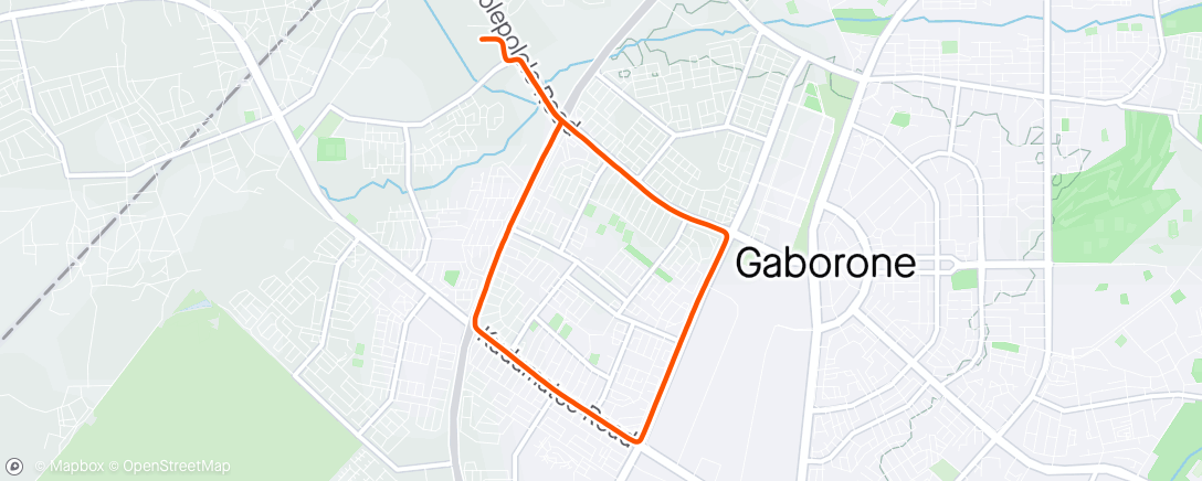 Mapa da atividade, Diacore Gaborone 10km