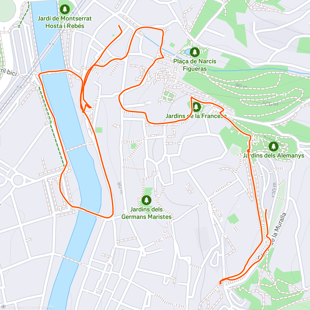 Map of the activity, Muralla de Girona