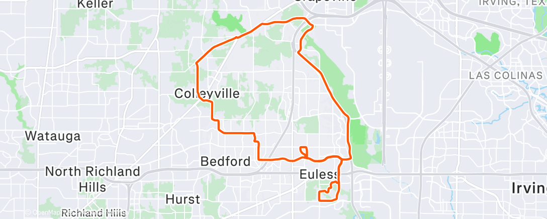 Map of the activity, Vuelta ciclista por la tarde