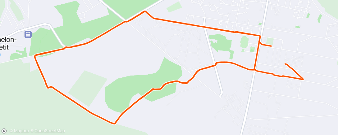 Mapa da atividade, 25km à Mourmelon