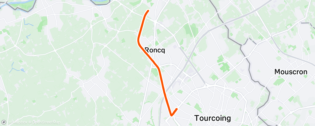 Map of the activity, Echfft/ Négatif Split: 8min (allure Mara: 5.03), 6min (semi: 4.43), 4min (10k: 4.22), 2min (5k:4.05), 1min (VMA:3.44)/ retour au calme