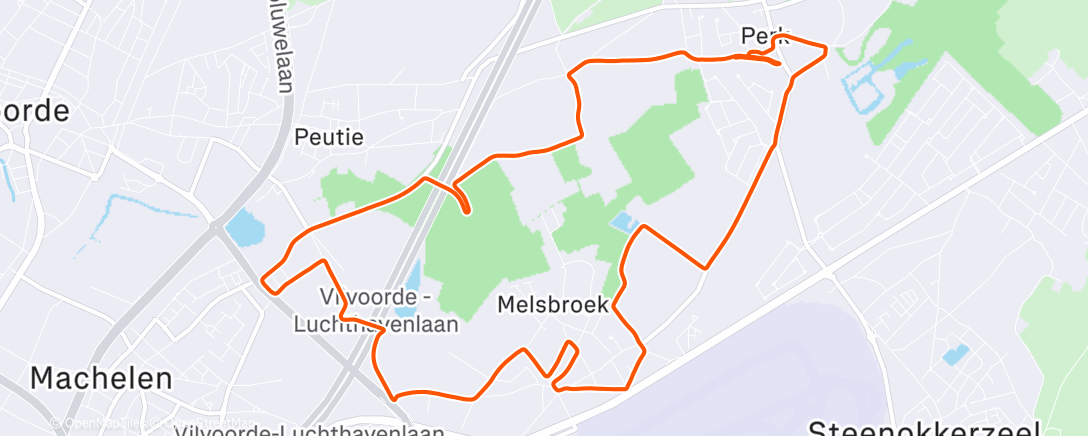 Map of the activity, Course à pied le matin