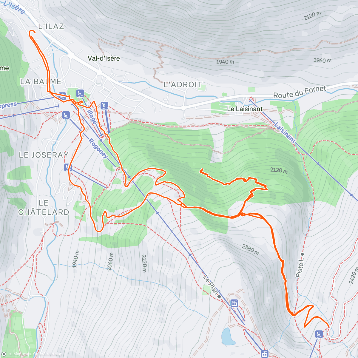 Map of the activity, Suivi de course, live FB et encouragements CF course en montagne