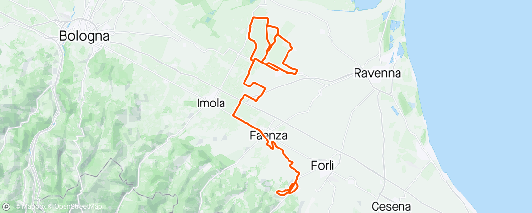 Map of the activity, Giro della Romagna