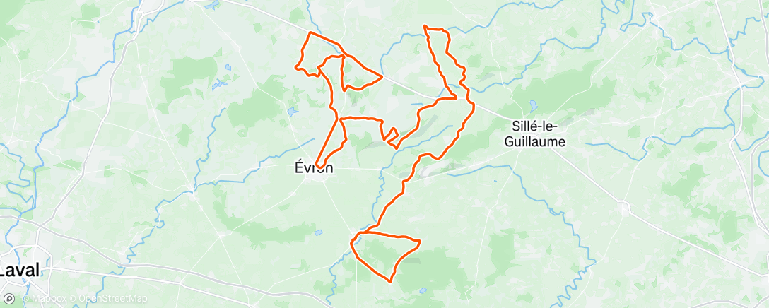 Map of the activity, Sortie vélo le midi