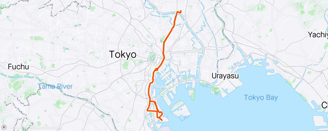 Map of the activity, 虎の穴　大井埠頭周回練