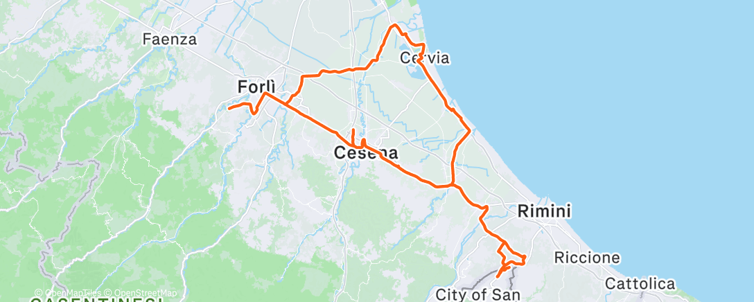 Mapa de la actividad (Ciclismo)