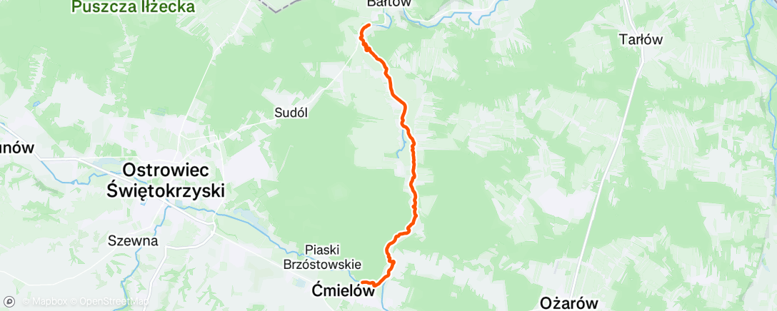 Map of the activity, Morning Kayaking