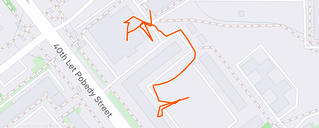 Map of the activity, Afternoon Run