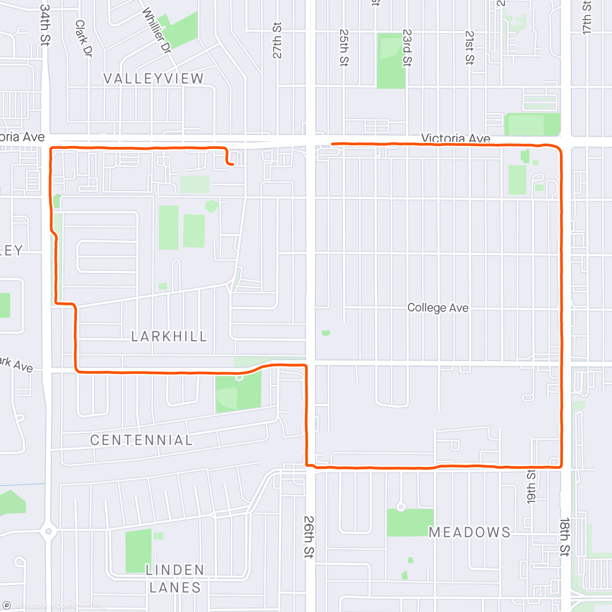Mapa de la actividad (Morning Run! First outdoor 5KM of 2024)