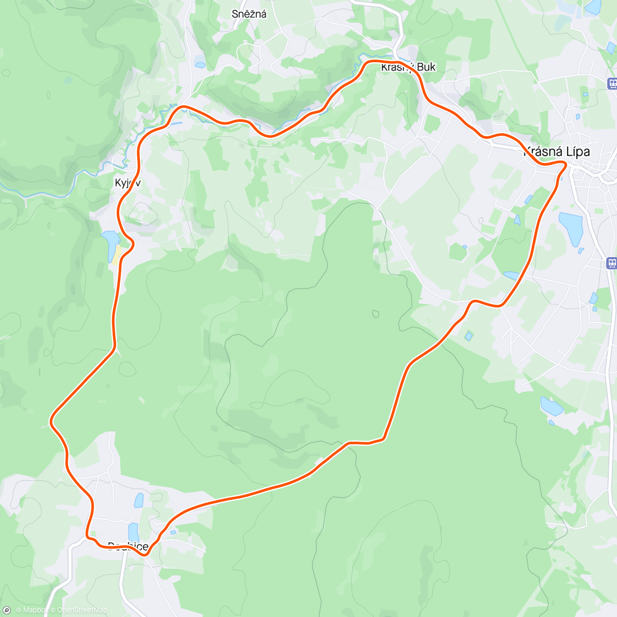 Map of the activity, 2 degrees, rain and snow