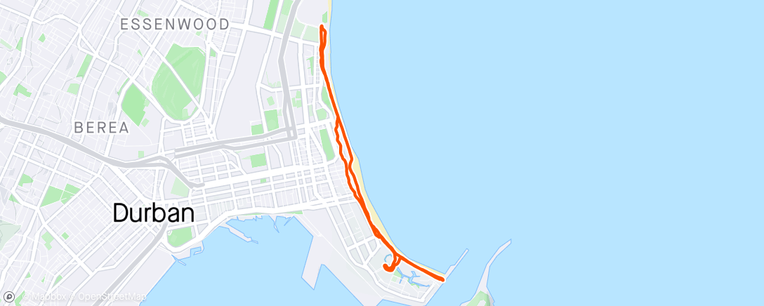 Mappa dell'attività Sunday Morning 10km🏃‍♂️DBN Promenade 🇿🇦 Pro