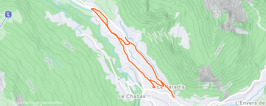 Map of the activity, Course à pied le matin