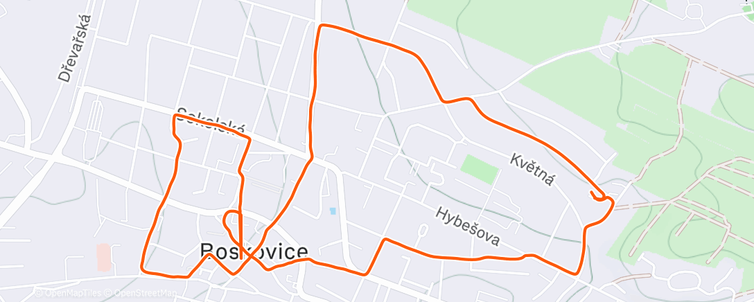 Map of the activity, Afternoon Walk