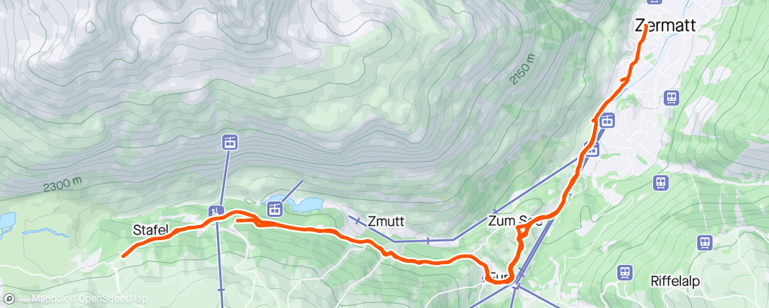 Map of the activity, Zermatting