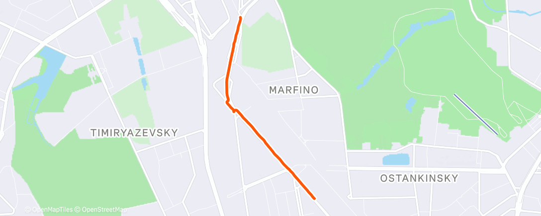 Map of the activity, Дневной забег