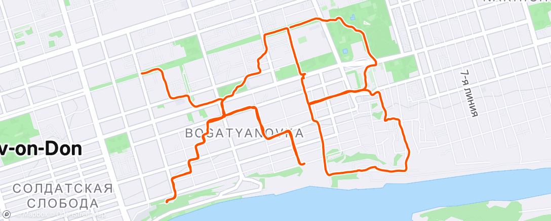 Map of the activity, Утренний забег