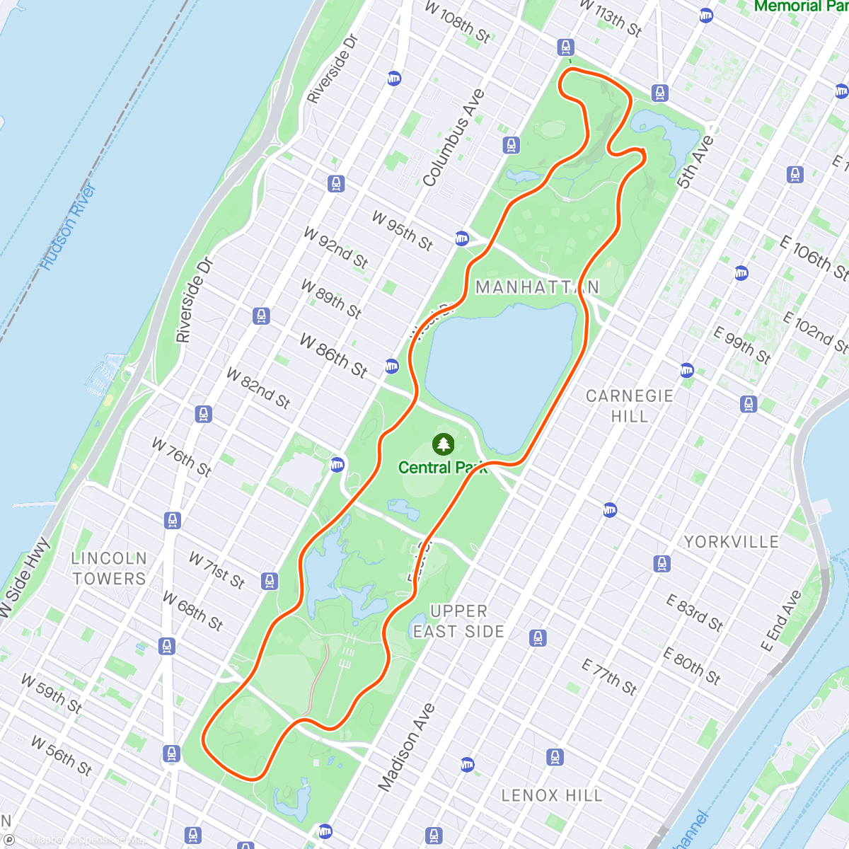 Map of the activity, Zwift - Group Ride: DIRT Thursday Express (C) on Park Perimeter Loop in New York