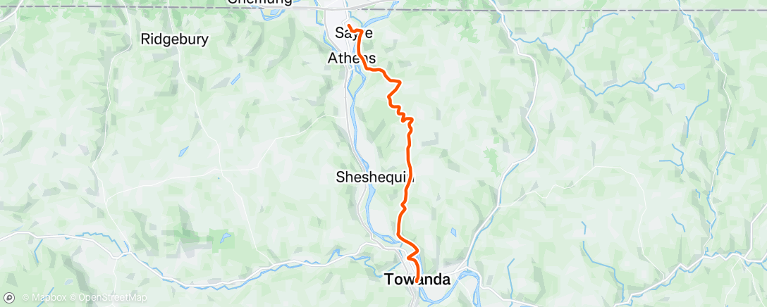 Map of the activity, Cycling