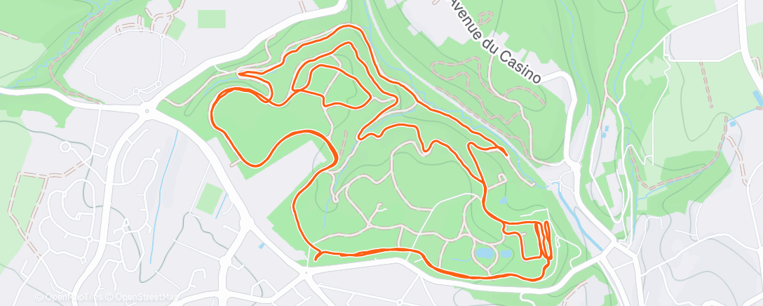 Map of the activity, Course à pied le midi