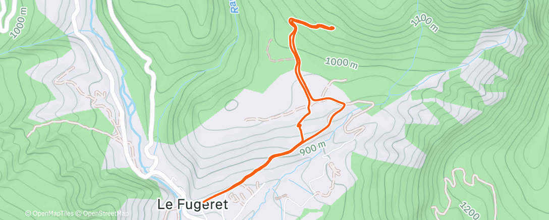 Map of the activity, Course à pied dans l'après-midi