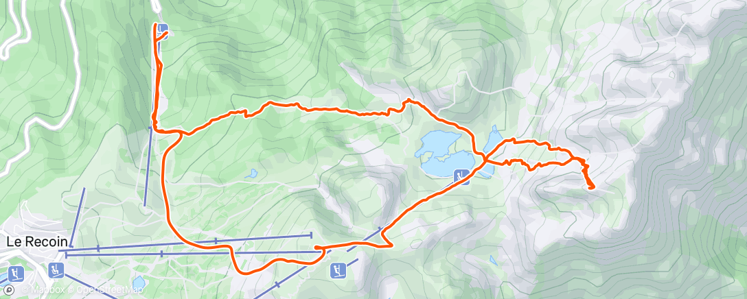 Map of the activity, Recup/bon ski