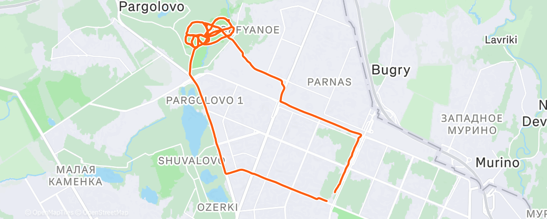 Map of the activity, Горный велозаезд (ночь)